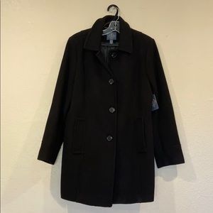 New St. John's Bay Women's Wool Blend Coat Black